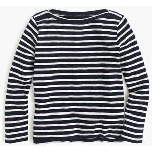 J.Crew Black White Striped Boat Neck Knit Top XS